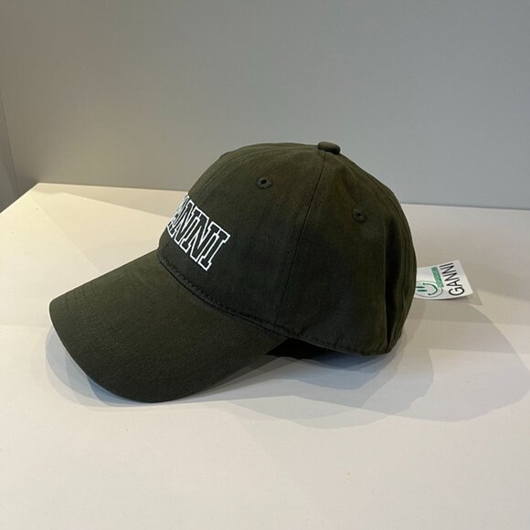 Ganni Dark Green Baseball Cap - Picture 3 of 8